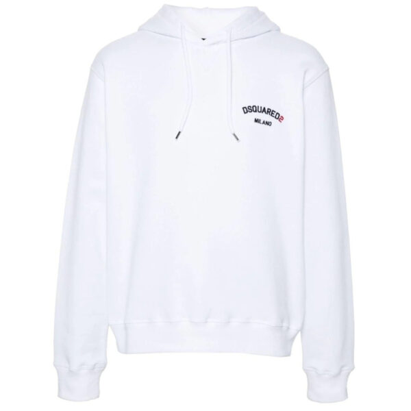 Dsquared2 Mens Small Milano Logo White Hoodie Cotton - Size Small