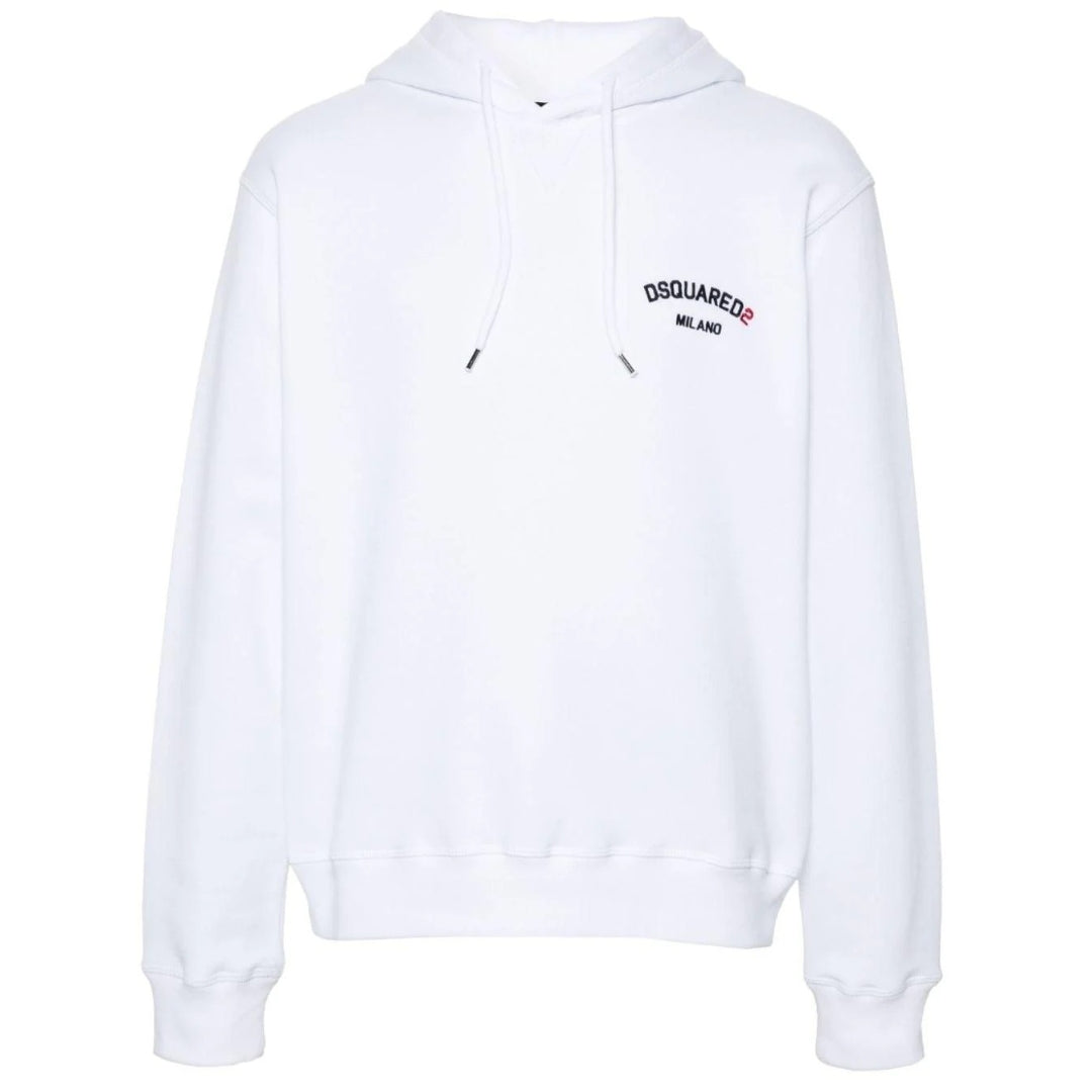 Dsquared2 Mens Small Milano Logo White Hoodie Cotton - Size Small