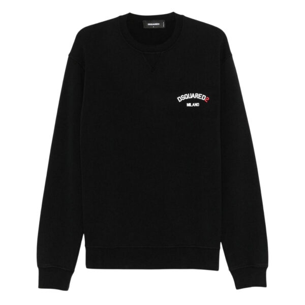 Dsquared2 Mens Small Milano Logo Cool Fit Black Sweatshirt Cotton - Size Medium