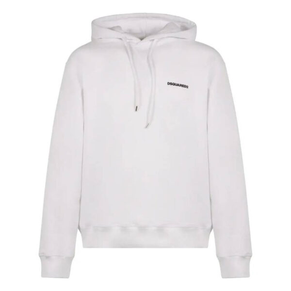 Dsquared2 Mens Headquarters Design Cool Fit White Hoodie Cotton - Size Medium