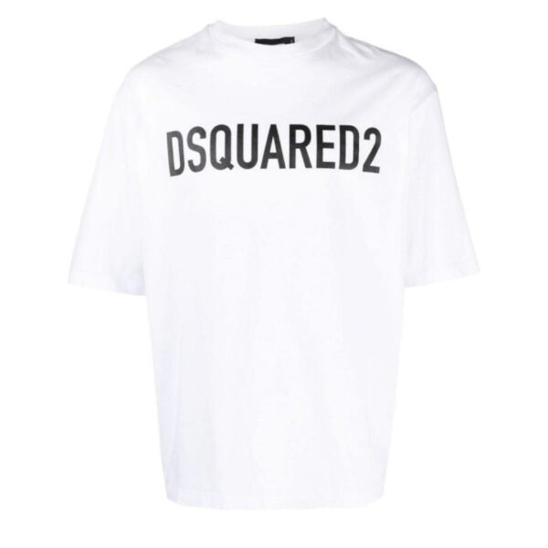 Dsquared2 Mens Bold Logo White T-shirt Cotton - Size 2XL