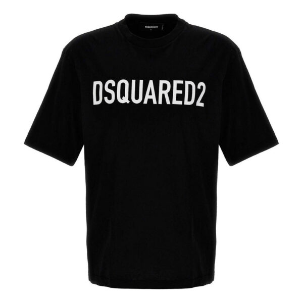 Dsquared2 Mens Bold Logo Black T-shirt Cotton - Size Medium