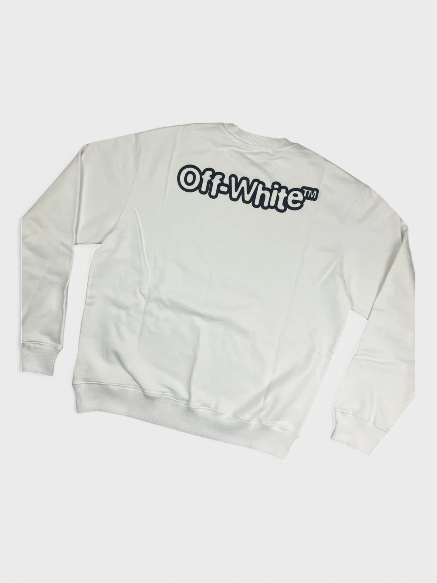 Off-White Mens Tm Logo Print Crewneck White/Black - Size X-Large