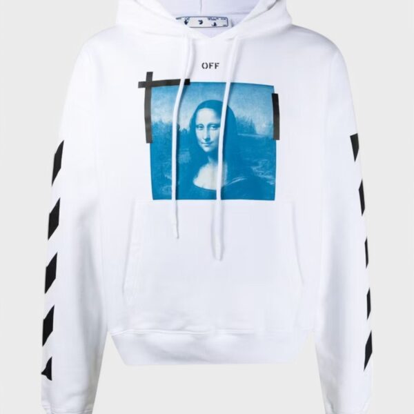 Off-White Mens Mona Lisa Hoodie White/Black - Size X-Small