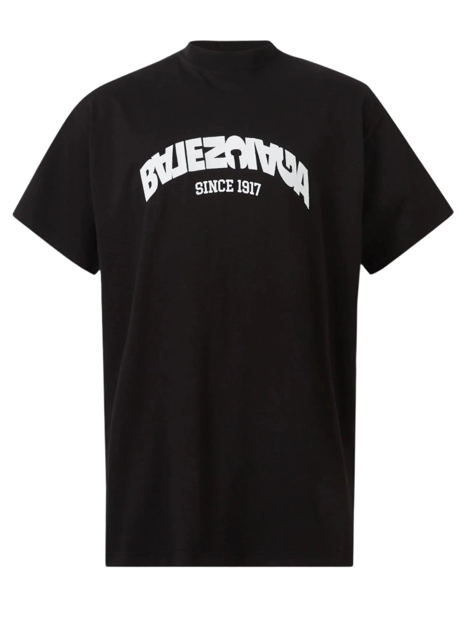 Balenciaga Mens Back Flip Logo T-shirt in Black Cotton - Size X-Small