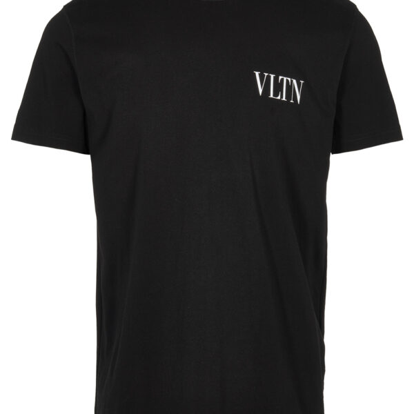 Valentino Mens Small VLTN Logo T-Shirt in Black Cotton - Size Small