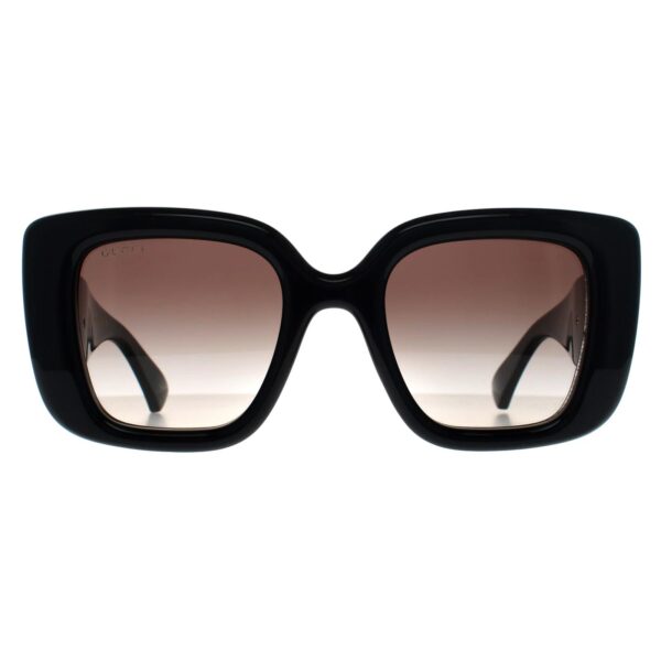 Gucci Square Womens Shiny Black Grey Gradient GG1975S - One Size