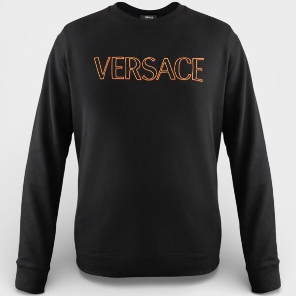 Versace Mens Logo Sweatshirt Black Cotton - Size X-Large