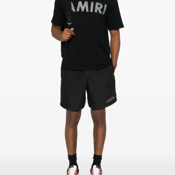 Amiri Mens Logo Print T-Shirt in Black Cotton - Size Medium