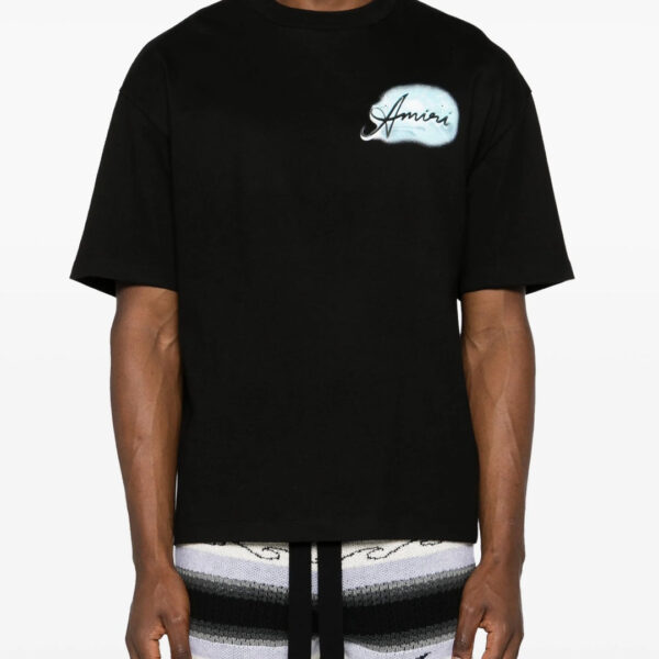 Amiri Mens Paradise Airbrush T-Shirt in Black Cotton - Size 2XL