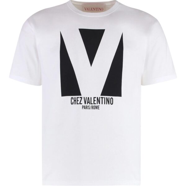 Valentino Mens Chez Print Jersey T-Shirt in White Cotton - Size 2XL