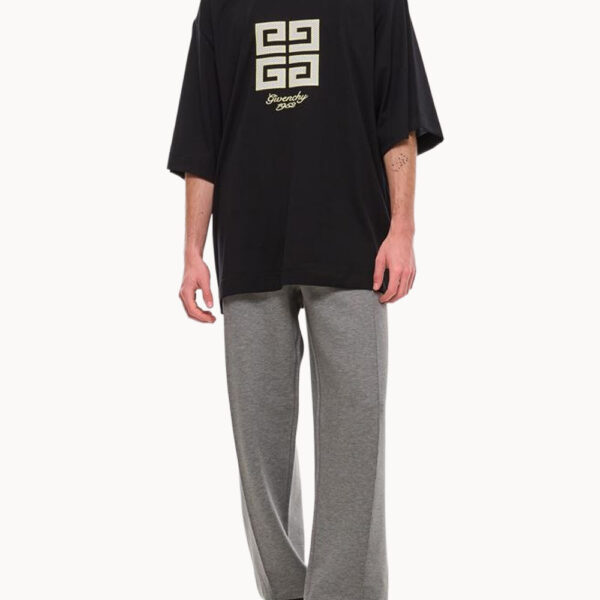 Givenchy Mens 4G 1952 Embroidered Logo T-Shirt in Black Cotton - Size Small