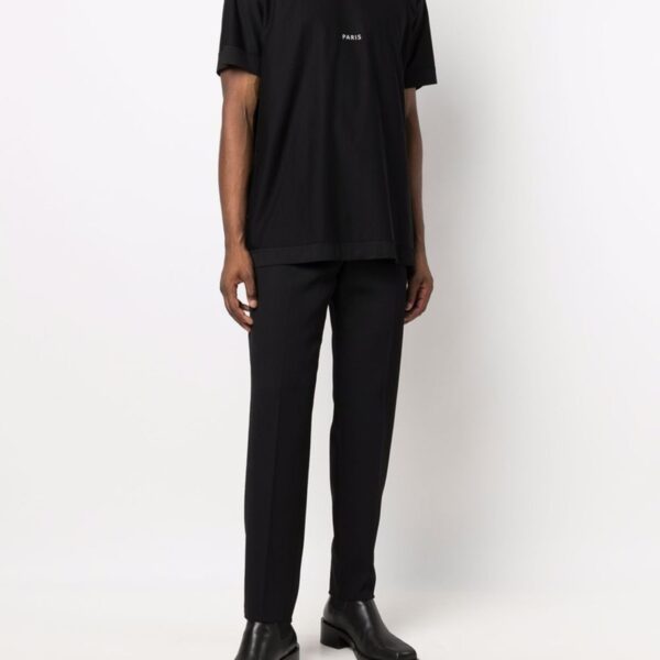 Givenchy Mens Reverse Paris Logo Print T-Shirt in Black Cotton - Size Medium