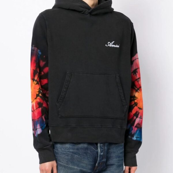 Amiri Mens Spot Tie Dye Hoodie in Black Cotton - Size Small