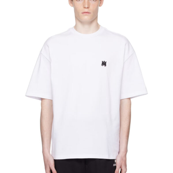 Amiri Mens MA Logo T-Shirt in White Cotton - Size 2XL