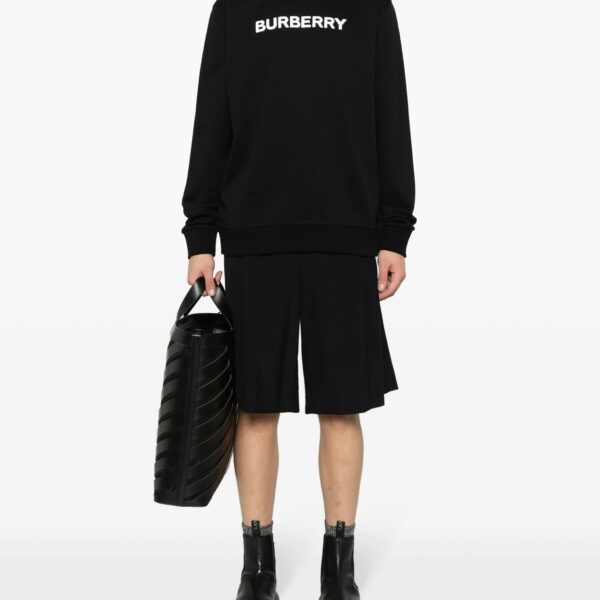 Burberry Mens Logo Print Sweatshirt in Black Cotton - Size 2XL
