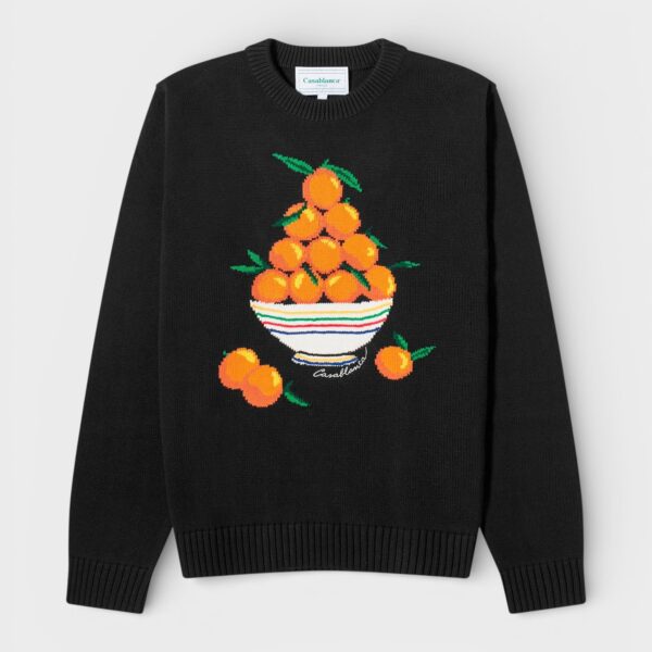 Casablanca Mens Pyramide D'Oranges Intarsia Wool Jumper Black - Size X-Large