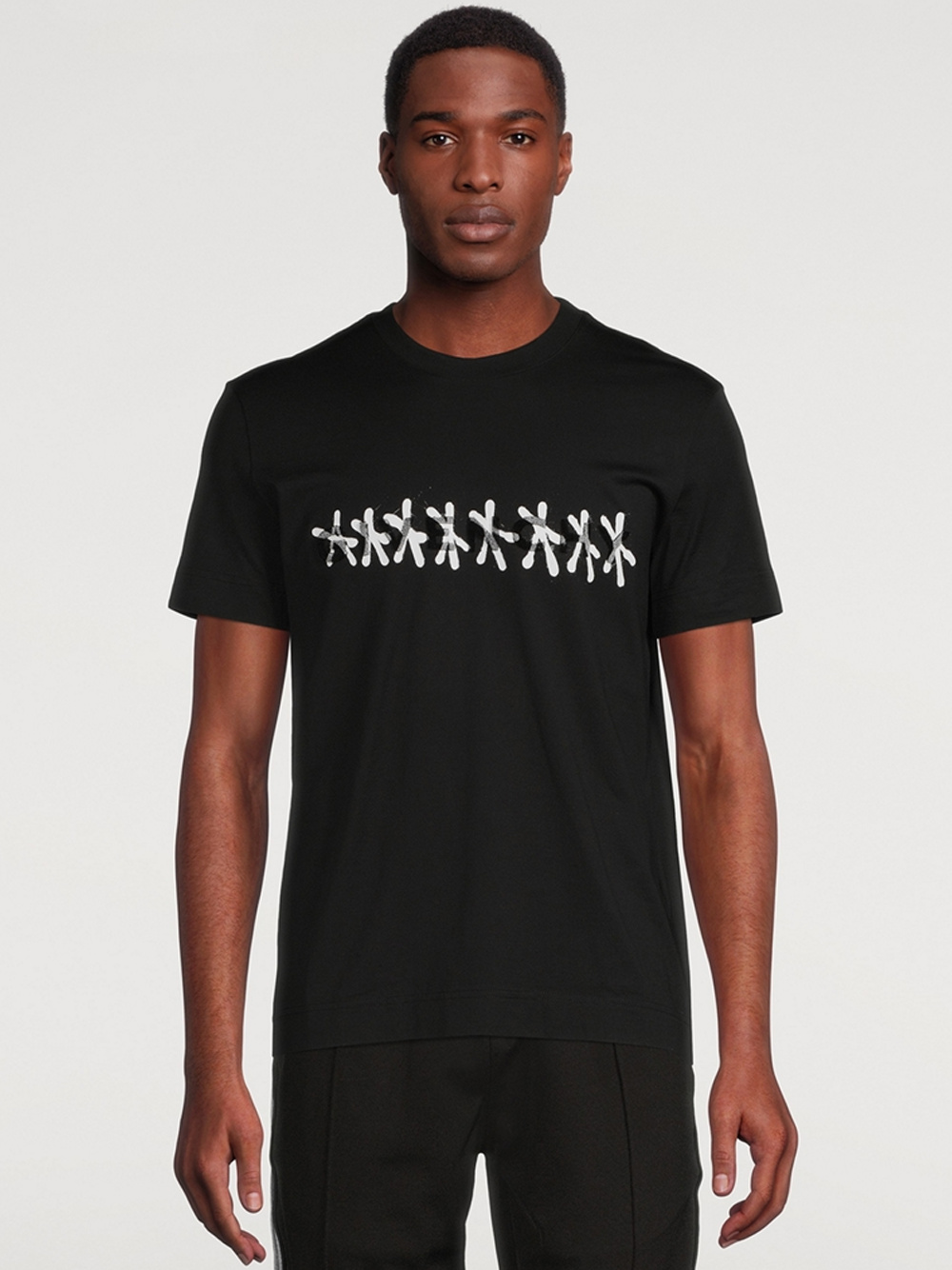 Givenchy Mens Tag Effect T-Shirt in Black Cotton - Size 2XL