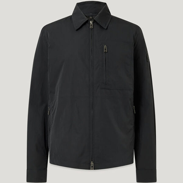 Belstaff Mens Grid Overshirt in Black Nylon - Size Large