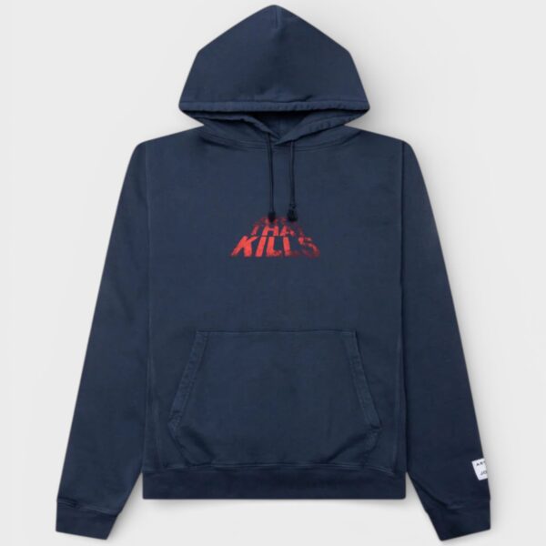 Gallery Dept Mens . ATK Stacked Logo Hoodie Navy - Blue - Size X-Large