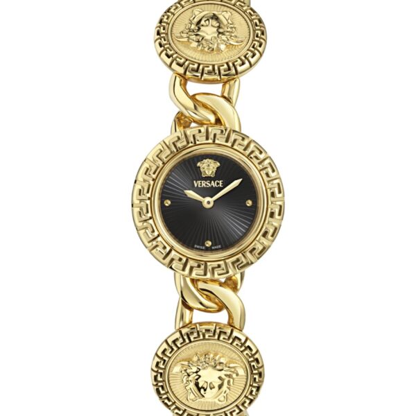 Versace La Greca Stud Icon Womens Gold Watch VE0Q00525 Stainless Steel - One Size
