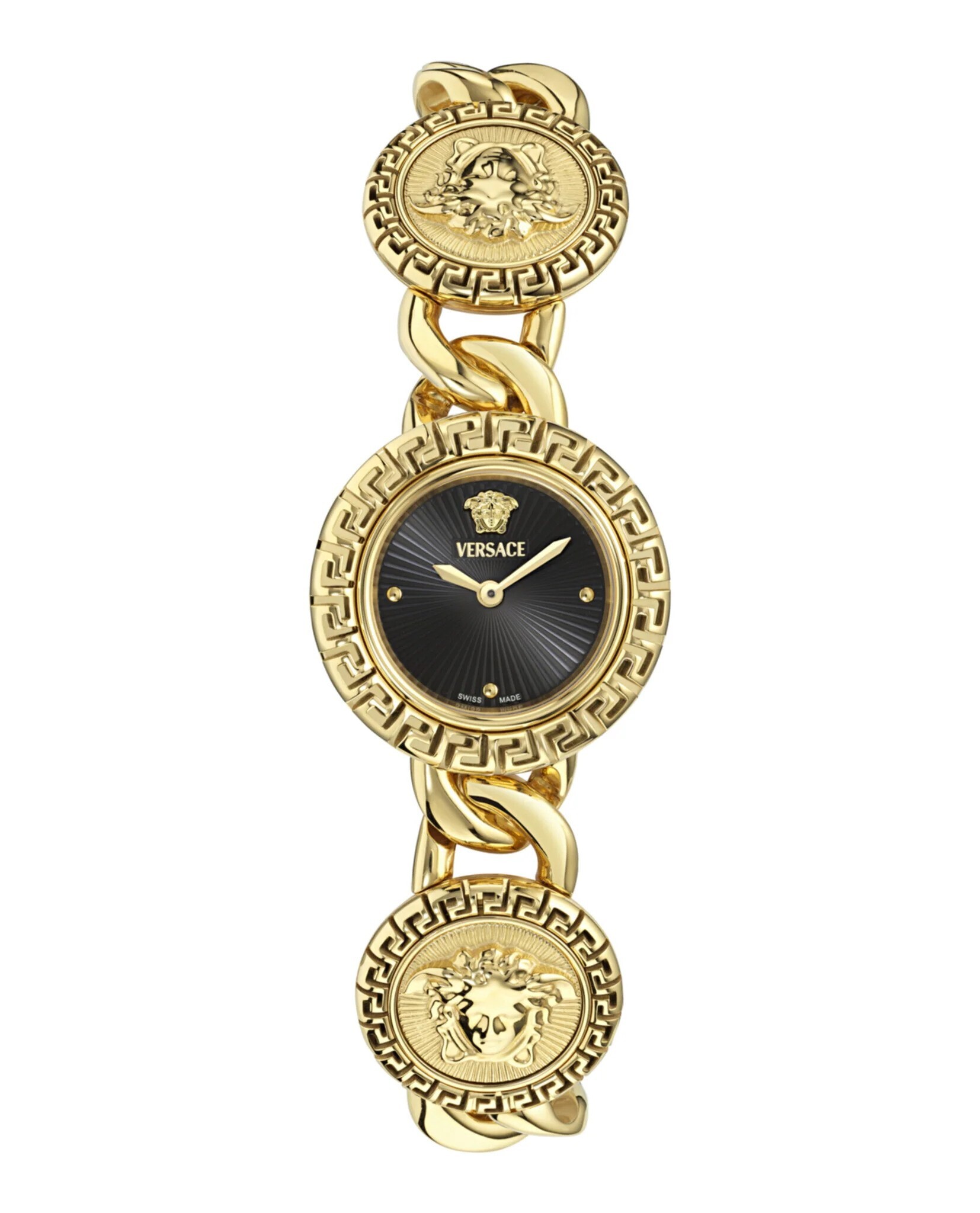 Versace La Greca Stud Icon Womens Gold Watch VE0Q00525 Stainless Steel - One Size