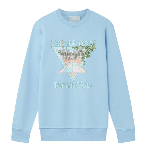Casablanca Mens Tennis Club Icon Patelle Pale Blue Sweatshirt Cotton - Size 3XL