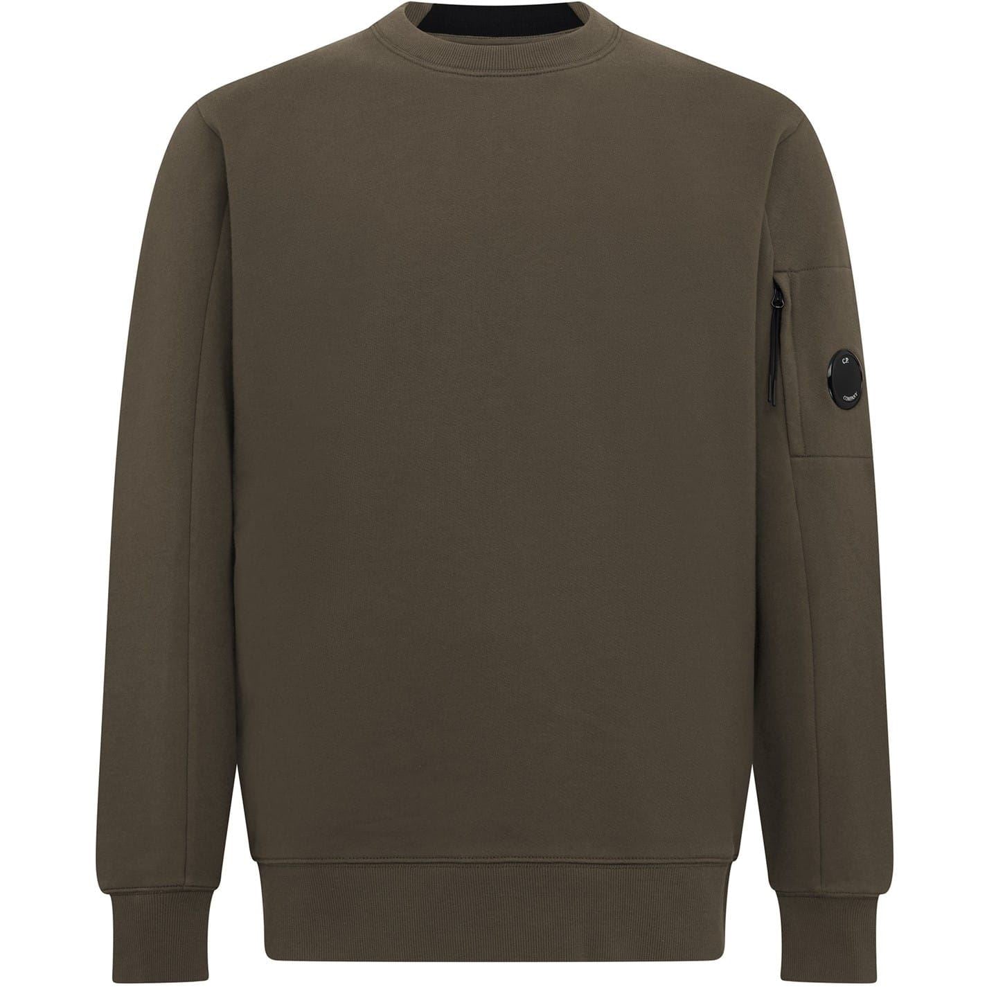 C.P. Company Mens Lens Crew Neck Sweatshirt - Green Cotton - Size Small