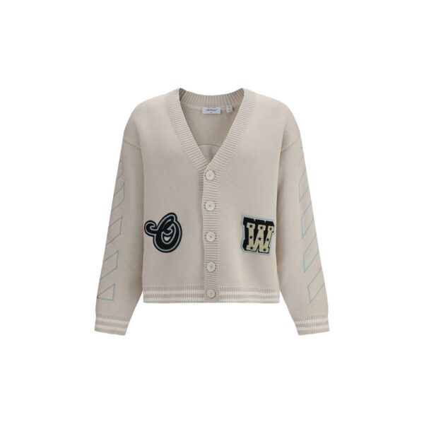 Off-White Mens Tailored Double-breasted Wool Blend Blazer - Ivory Cotton - Size Small