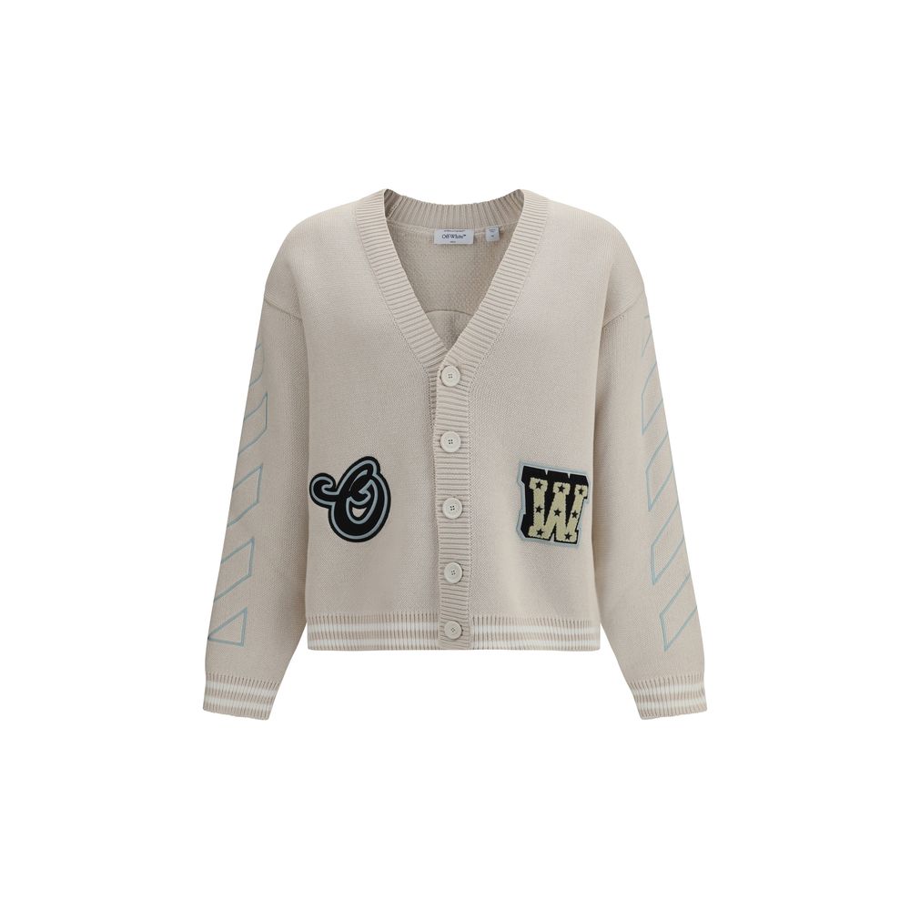 Off-White Mens Tailored Double-breasted Wool Blend Blazer - Ivory Cotton - Size Small
