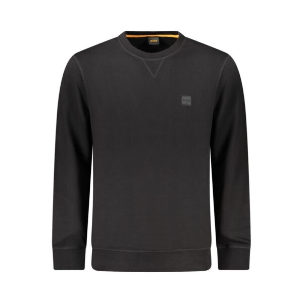 Hugo Boss Mens Crew Neck Long Sleeve Sweatshirt - Black Cotton - Size Small