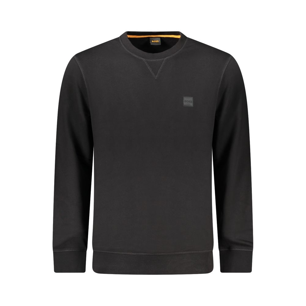 Hugo Boss Mens Crew Neck Long Sleeve Sweatshirt - Black Cotton - Size Small