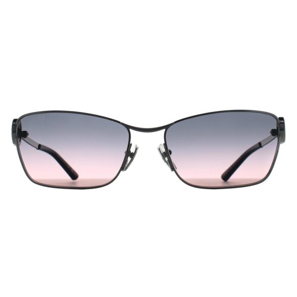 Gucci Rectangle Womens Silver Grey Gradient GG2045S Metal - One Size