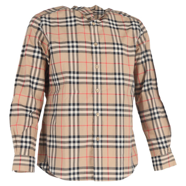 Burberry Pre-owned Mens Vintage Check Poplin Shirt in Beige Cotton - Size Large