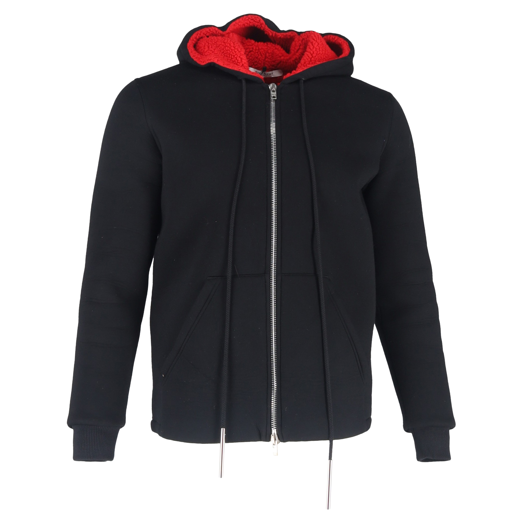 Givenchy Pre-owned Mens Zip-Up Shear-Lined Hoodie in Black - Size XXS/X-Small