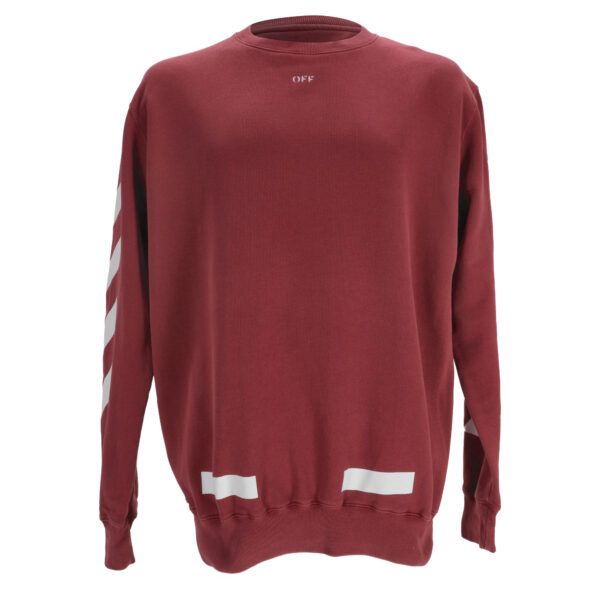 Off white Pre-owned Mens Off-White Diagonal Sweatshirt in Red Cotton - Size X-Large