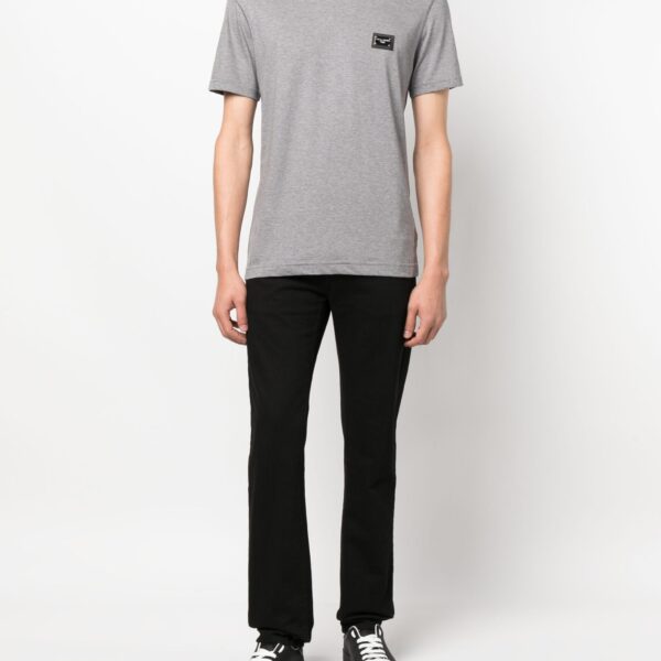Dolce & Gabbana Mens Silver Plaque T-Shirt in Grey Cotton - Size 2XL