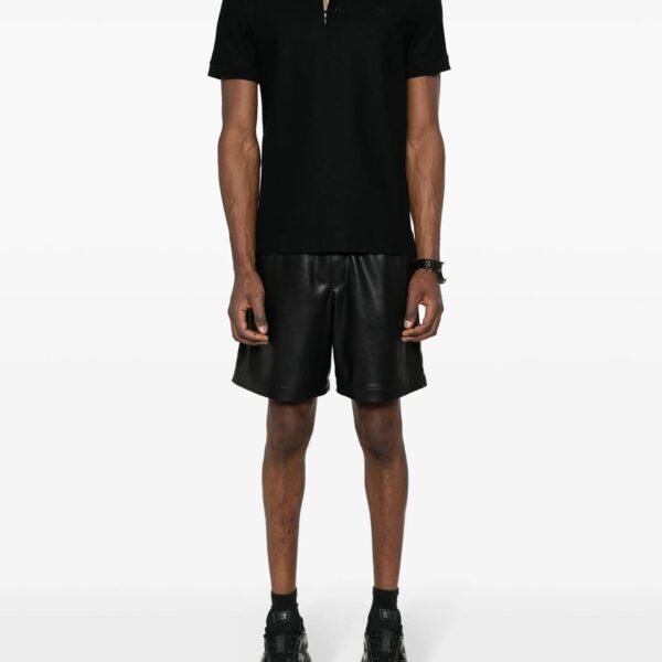 Burberry Mens Circle TB Logo Embroidered Polo in Black Cotton - Size Medium