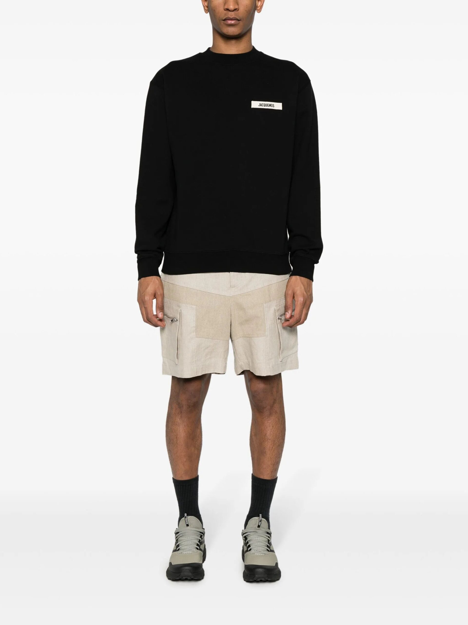 Jacquemus Mens The Gros Grain Sweatshirt in Black Cotton - Size Medium