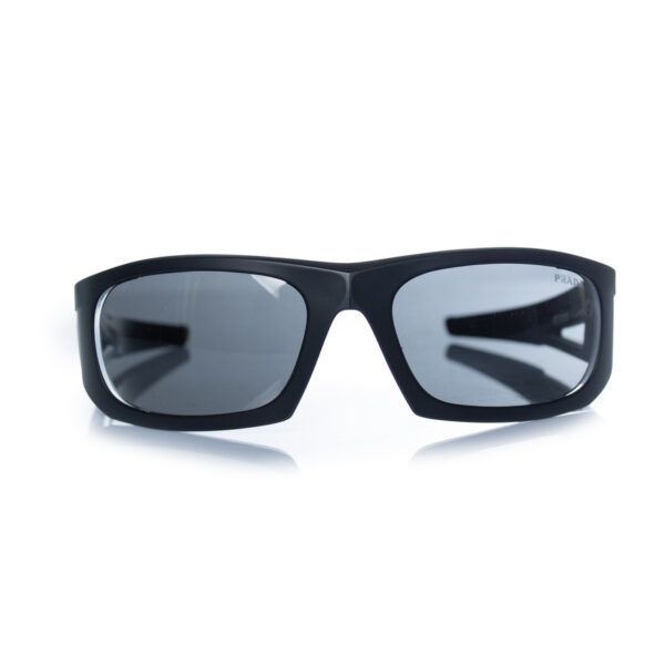 Prada Pre-owned Mens matte black sunglasses with red logo - One Size