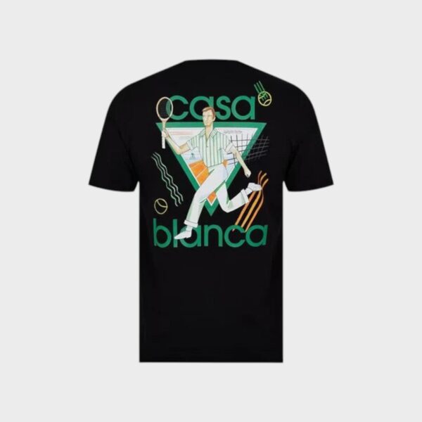 Casablanca Mens Printed T-Shirt Le Jeu Black Cotton - Size 2XL