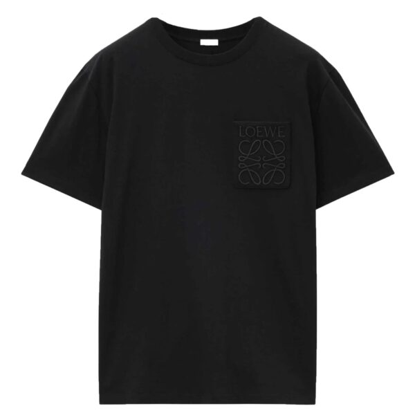 Loewe Mens Pocket Logo T-Shirt in Black Cotton - Size X-Large