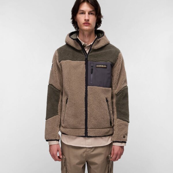 Napapijri Mens Yupik Zip Through Hoodie in Grey - Size 2XL