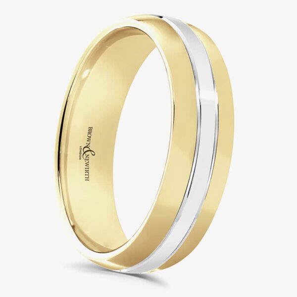 Brown & Newirth Flux 18ct Yellow & White Gold 5mm Ring 6005 5.0 U