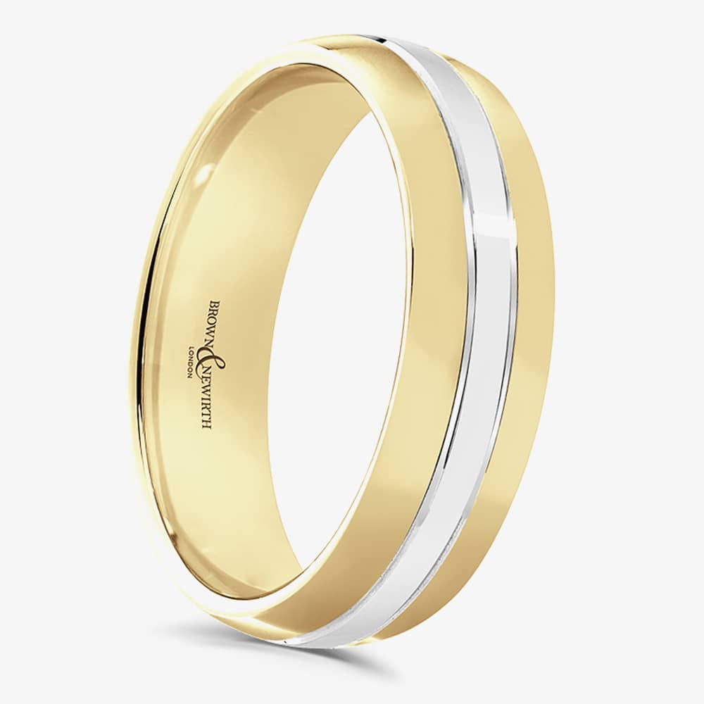 Brown & Newirth Flux 18ct Yellow & White Gold 5mm Ring 6005 5.0 U