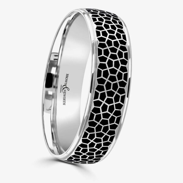 Brown & Newirth Geo Platinum Black Ceramic Geometric 5mm Ring C6ZNP51 5.0 PLT V