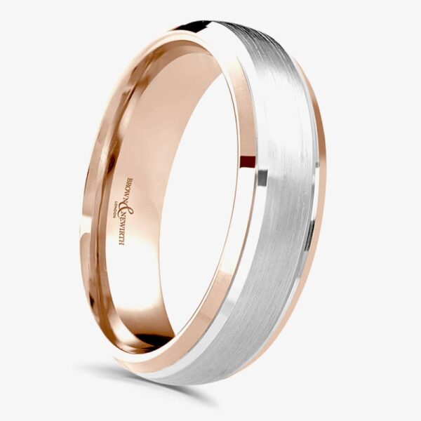 Brown & Newirth Compliment 18ct Rose & White Gold 5mm Ring 6136 5.0 18K S