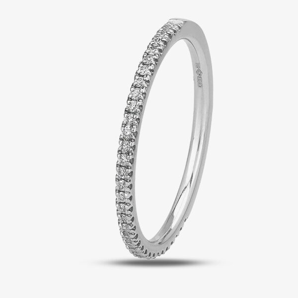 Platinum 1.35mm Vintage Diamond Half Eternity Ring WVGH1/1.35R100 PLAT P