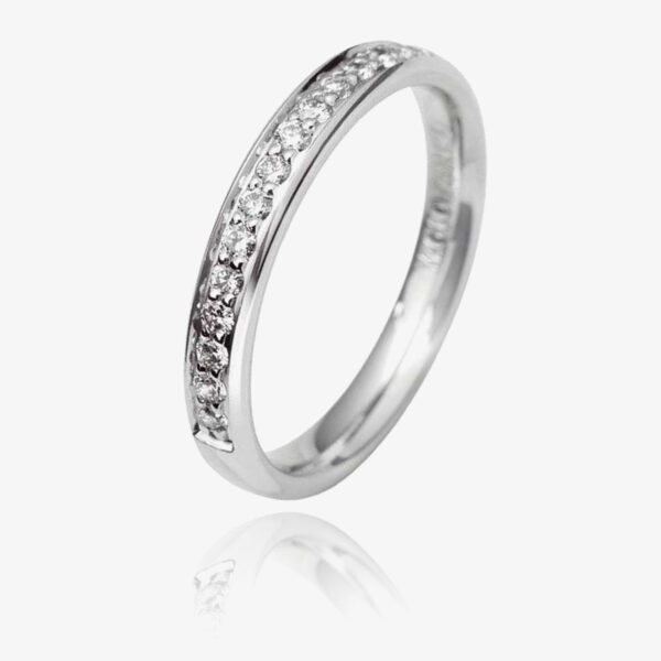 18ct White Gold 2.5mm Diamond Grain Set Court Wedding Ring WG10/2.5R125 18W HSI-L