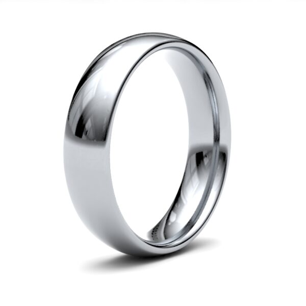 9ct White Gold 5.0mm Medium Court Wedding Ring 5GMC-9W